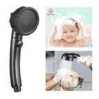 KAIYING High Pressure Handheld Shower Head with ON/OFF Pause Switch, 3 Spray Modes Shower Wand with Shut Off Button, Removable Camper Shower Head with Hose and Adjustable Angle Bracket (Black)