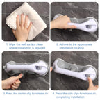 2-Pack Grab Bars for Shower :3 Strong Suction Cups, No-Drill Removable Safety Handrails for Seniors, Elderly and Disabled – Waterproof Bathroom Shower Handle for Toilet, Tub and Shower