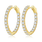WOSTU Gold Hoop Earrings for Women,Cubic Zirconia CZ Hoop Earrings