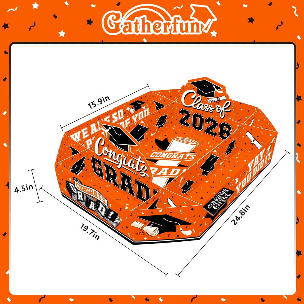 2026 Graduation Party Supplies Kit - Class of 2026 Decor Set with Congrats Grad Food Trays, Graduation Decorations & Favors for a Memorable Grad Party（Orange & Black）