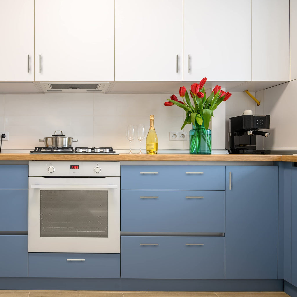 Ravinte 40 Pack | 6'' Cabinet Pulls Brushed Nickel Stainless Steel Kitchen Drawer Pulls Cabinet Handles 6”Length, 3-3/4” Hole Center with Mounting Template