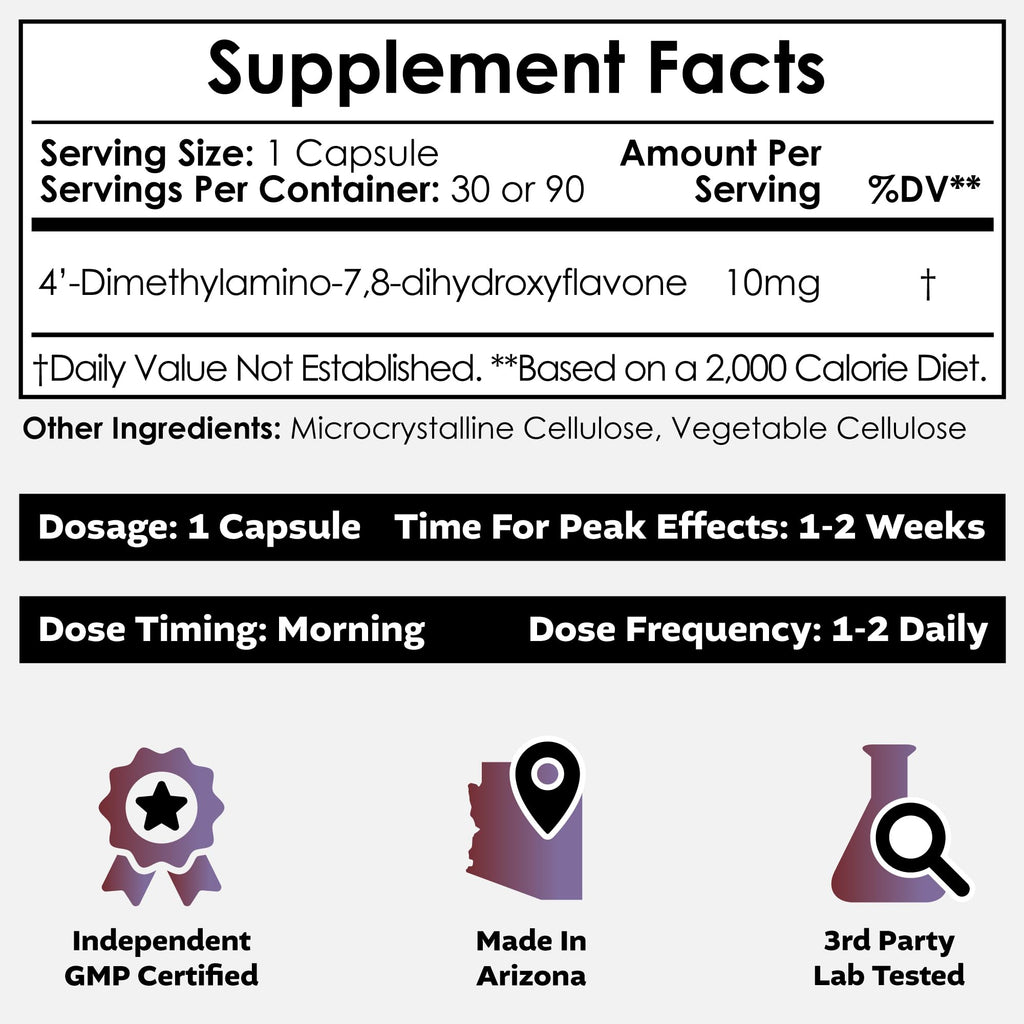 Nootropics Depot 4’-DMA-7,8-DHF Capsules | 10mg | 90 Count | 4'-DMA-7,8-Dihydroxyflavone