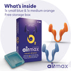 Air Max Nasal Dilators Trial Pack - Anti Snoring Devices - 76% More Airflow for Better Breathing & Against Nasal Congestion - Guaranteed Fit (1x Small & 1x Medium) - Reusable
