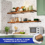 Goovilla Shelf Bracket, Heavy Duty Floating Shelf Brackets 4 inch Long, 4 Pack Brackets for Shelves, Black Coated Metal Wall Shelf Support Brackets with 1/5 Inch Thick and 160 lb. Load Capacity