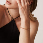 PAVOI Ball Beaded Bracelet for Women, 14K Gold Plated, Rose Gold