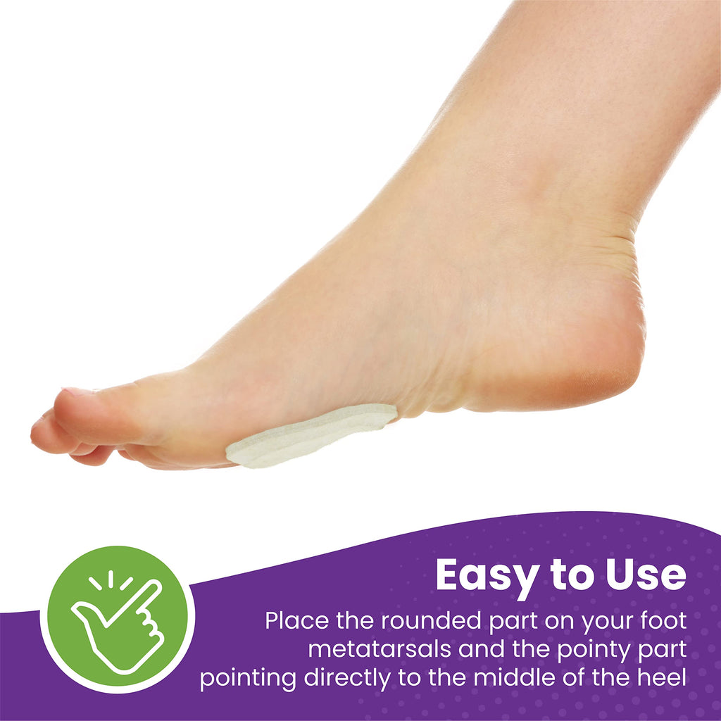 Metatarsal Felt Foot Pad Skived Cut (1/8" Thick) - Made in USA - Felt Metatarsal Pads for Women and Men - Ball of Foot Cushion - 6 Pairs (12 Pieces)