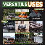 RAINDEWAY 10x12 Feet Tarps Heavy Duty Waterproof,10Mil Thick Multipurpose Poly Tarp Cover with Metal Grommets and Reinforced Edges,Silver/Brown Tarp