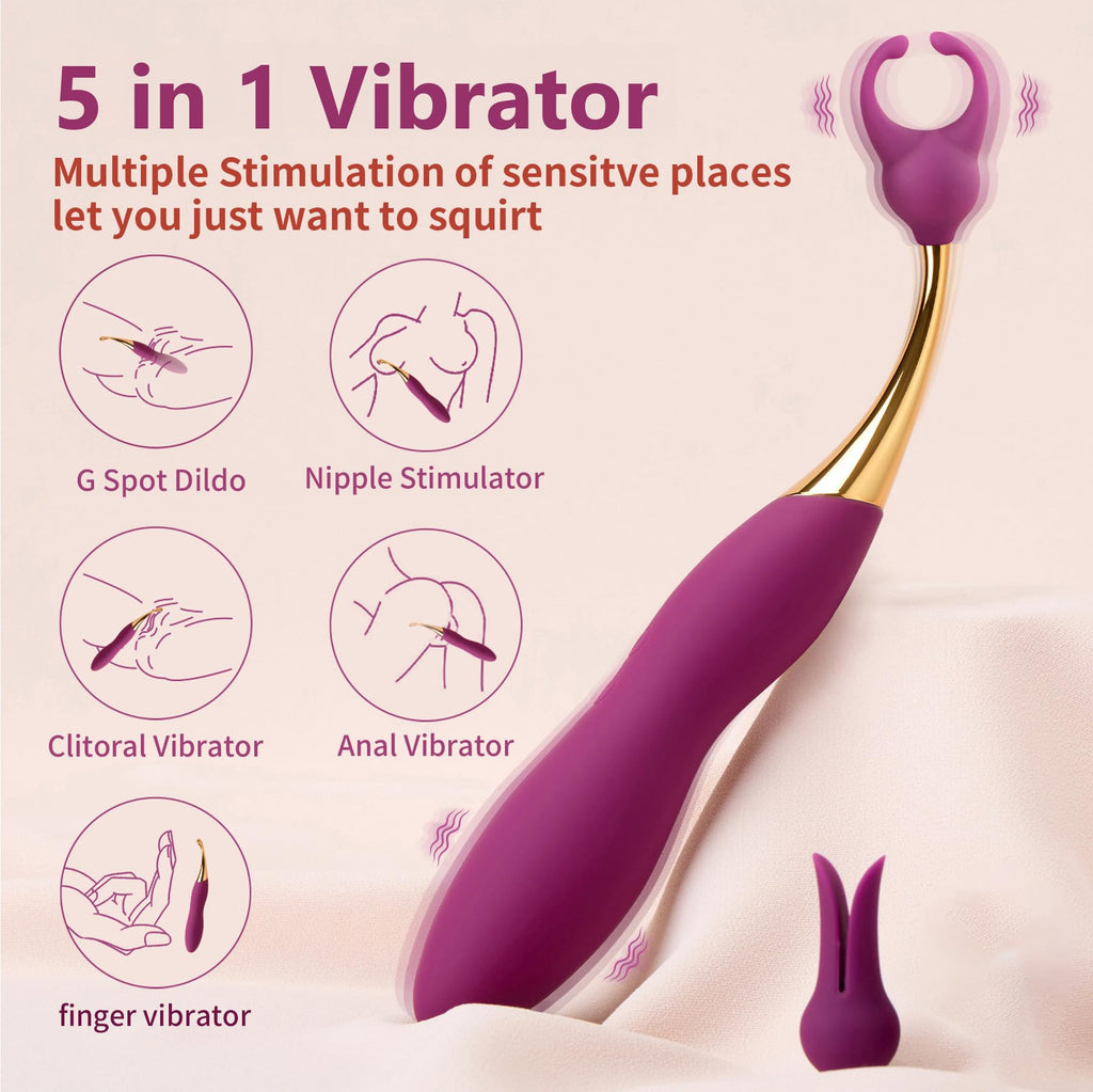 SVAKOM Clitoral Vibrator Squirting Dildo Sex Toys with 2 Silicone Heads