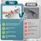 TAILI Grab Bars for Bathtubs and Showers,2 Pack Shower Handles for Elderly Suction,Maximum 330lbs,Shower Bar with Upgraded Rubber Suction Cups,Safety Grip for Senior, No Drilling Removable,Silver