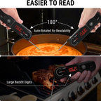 TempPro Lightning 1 Sec Instant Read Meat Thermometer, Kitchen Food Thermometer with 180° Rotating Display, IP67 Waterproof Cooking Thermometers for Deep Fry Smoker Grill BBQ(Previously ThermoPro)