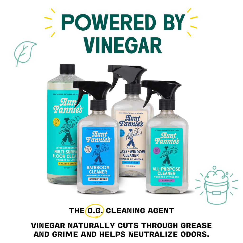 Aunt Fannie's All Purpose Household Cleaner Bundle, Multi-surface Spray and Refill, Powered by Vinegar for Kitchen, Bath, Windows and Countertops, Eucalpytus Scent
