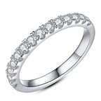 IMOLOVE Moissanite Wedding Band Wedding Rings for Women 925 Sterling Silver Rings with 18K White Gold Plated Eternity Stackable Engagement Ring Anniversary Band Size 6
