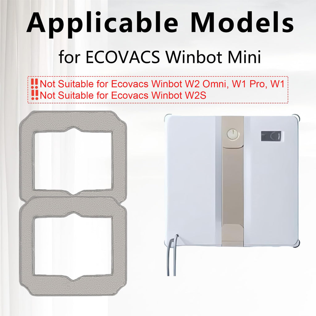 Frexusuent Cleaning Rag for ECOVACS Winbot Mini Window Vacuum Cleaner Robot, Washable and Reusable Winbot Mini Mop Pad Accessories, 12 Pcs Mop Cloth Replacement, No. W-CC02-0012