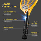 Electric Fly Swatter [Set of 2] Handheld Bug Zapper Racket for Indoor/Outdoor - 4000 Volt Swatter - Instant Bug & Mosquito Killer with Attractant LED Light - USB Rechargeable Portable Fly Zapper.