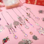 860 PCS DIY Suncatcher Kit Sun Catchers Making Supplies Arts and Crafts for Adults Hanging Prism Suncatcher Kits for Adults with Crystals Sun Catchers Indoor Window Garden Christmas Decor Wedding Home