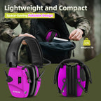 ZOHAN EM054 Electronic Shooting Ear Protection with 4X Sound Amplification, Slim Active Noise Reduction Earmuffs for Gun Range