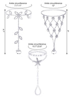Hicarer 6 Pcs Foot Jewelry Barefoot Sandals for Women Rhinestone Bohemian Foot Ankle Chains for Beach Wedding(Rhinestone Star Leaf Mesh Style)