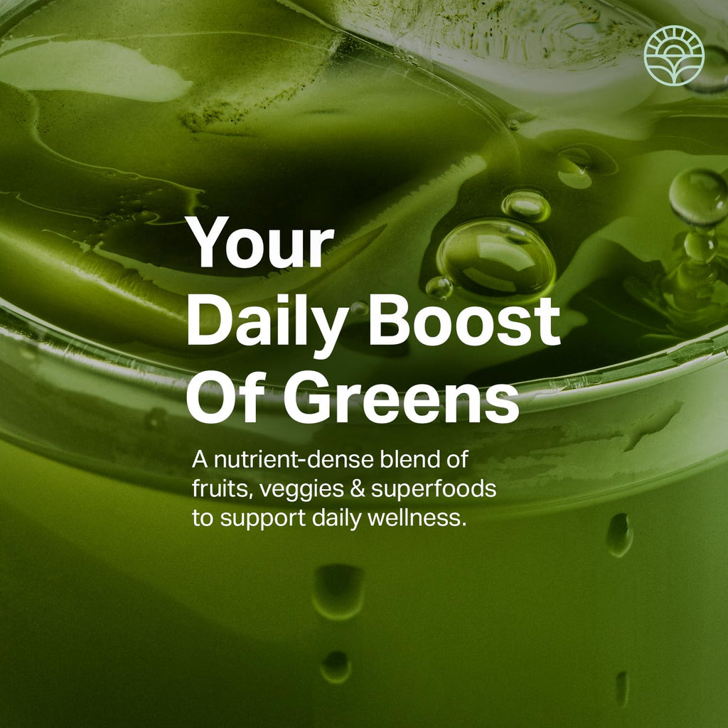 Proper, The Greens Daily Boost Organic Greens Powder. Whole Food, Apple Flavour Veggie Powder Superfood with Wheatgrass, Spirulina, Chlorella, Probiotics. Daily Drink Mix for Wellness and Digestion