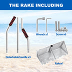 Sand flea rake, 304 Stainless Steel, with Clam Rake, Shovel, 5L Bucket