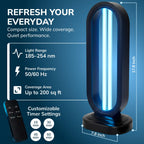 Swissklip Swissker HaloUV, Mold Remover, Home Disinfection Device, Dust Mites Remover, UV Light Sanitizer, Ultraviolet Sanitizer for Home, Room & Kitchen, Ultraviolet Light with 4 Speed Timings