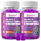 Riyuetian Sea Moss & Elderberry Gummies, Blueberry Flavored Gummy, Vitamins Sea Moss Supplements with Vitamin C + Zinc and Apple Cider Vinegar, Good Texture, Vegan-Friendly, 120 Count(Pack of 2)