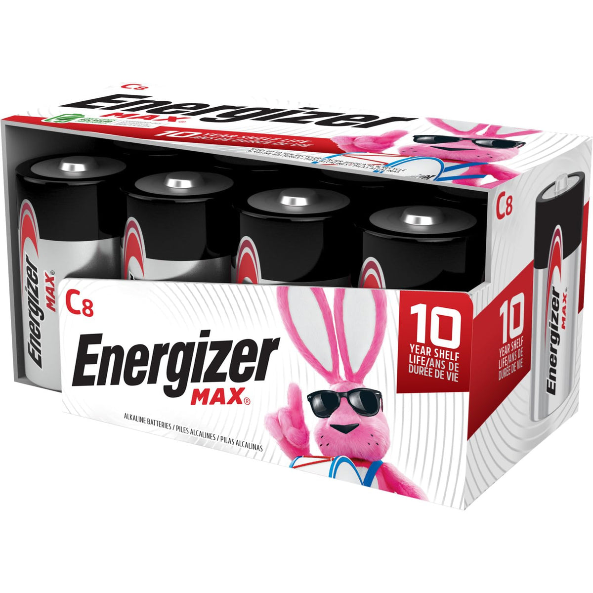 Energizer MAX C Batteries, Premium Alkaline C Cell Batteries (8 Battery Count)