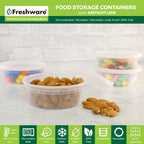 Freshware Food Storage Containers with Lids 8 oz [50 Set] Deli Containers