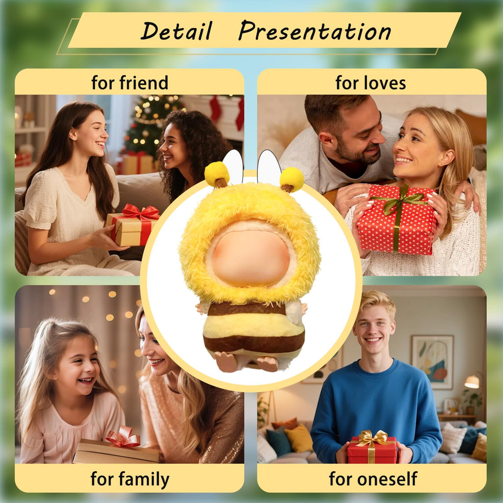 Zimomo Funny Clothes for labubu Dolls(No Doll) - Cute Bee Costume, Fits 6.7 Inch (17 cm) Park Theme Costume Accessory,Suitable for Halloween, Christmas and Birthday Gifts