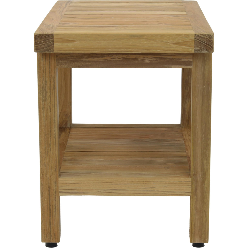 AquaTeak The Original 24" Spa Teak Shower Bench with Shelf