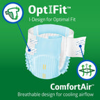 FitRight Adult Diapers, Ultra Heavy Absorbency, L (Waist Size 44in-56in), 20 Count, OptiFit Incontinence Briefs for Men and Women, Disposable, Moisture-Wicking, Leak Protection,