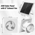 blessny 8" Solar Exhaust fan for Greenhouse, Chicken Coop, Shed & Pet House