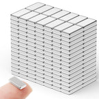 FINDMAG 200Pcs Neodymium Bar Magnets, Rare Earth Magnetic Bar, Magnets Bar for Fridge, Locker, Whiteboard, Science, Tool Storage – 10x5x2mm (Silver)