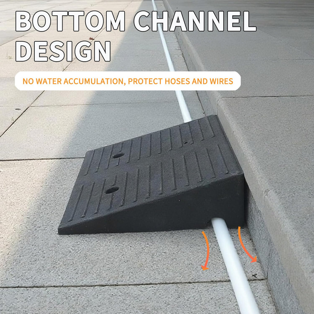 Curb Ramps for Driveway Threshold Wheelchair Doorway Sidewalks Shed Heavy Duty, 2 Pack 3.9 inch Rise, Ramps for Wheelchairs for Home Steps, Motorcycles, Lawn Mowers, 7000lbs Powersport Load ing