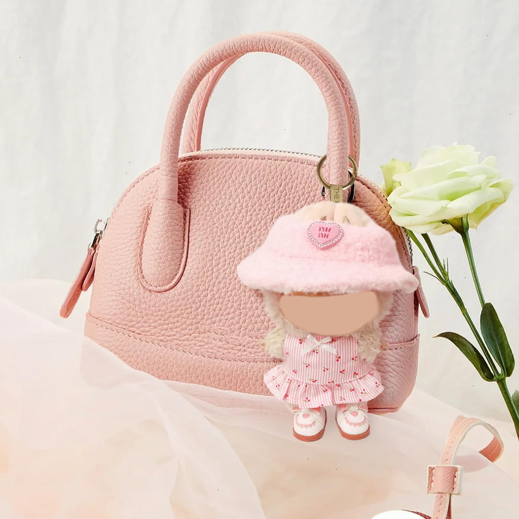 Clothes Compatible with LABUBU Doll – 3PCS Pastoral Style Set, 17cm Doll Clothes Designer Outfit for Sweet Camping Theme, Chic Stylish Accessories for Labubu, No Doll (Cherry Picnic Dress) ﻿