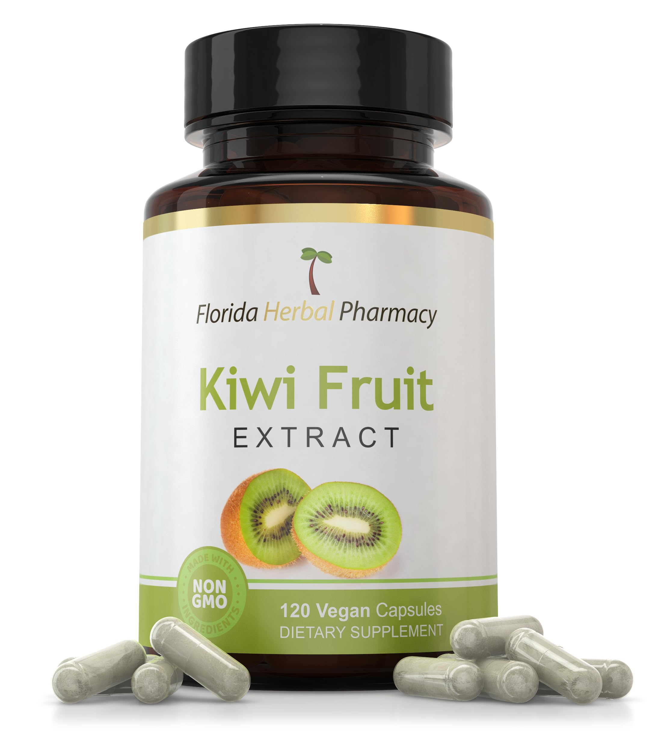 Florida Herbal Pharmacy, Kiwi Fruit Extract Supplement Capsules 10:1 (120 Capsules) Two Months Supply