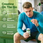 Creatine Gummies for Men & Women - Creatine Monohydrate Gummies 5g, Low Sugar Creatine Supplement for Muscle Builder, Energy Boost & Pre-Workout Supplement, Green Apple Flavor, 160 Gummies (2 Bottles)