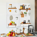 Daanxw 4 Pack Steel Peg Board,Universal 1/8 and 1/4 Pegboard Accessories,Ideal for Garage Tool Storage, Office Organization, Craft Room, Kitchen etc. (White, 4-12X12)