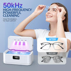 Ultrasonic Jewelry Cleaner, 50Khz Jewelry Cleaner Ultrasonic Machine for Jewelry, Eyeglasses, Rings, Watch Strap, Dentures, 24oz - 304 Stainless Steel Tank, Digital Timer