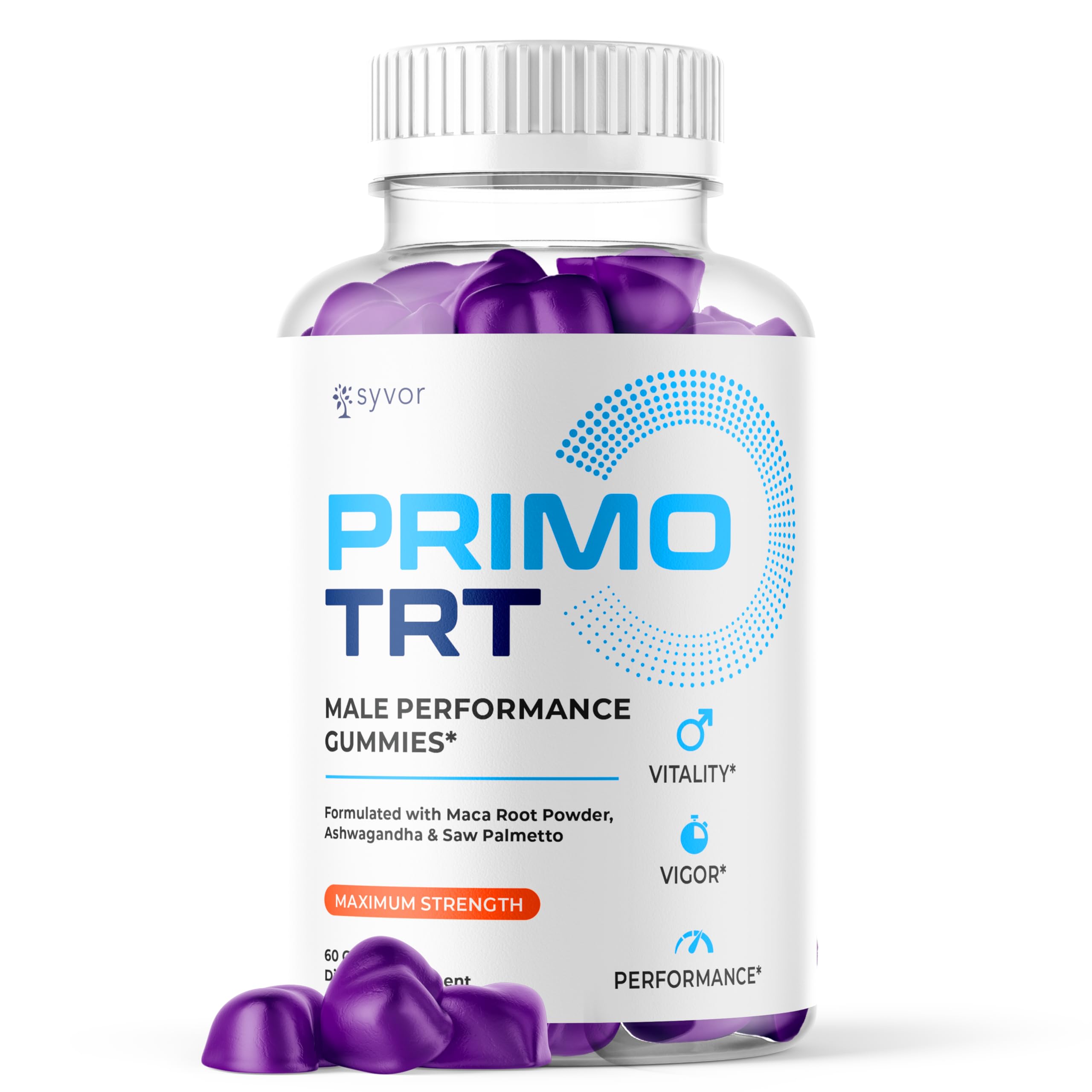 Primo TRT Gummies for Men, Official Primo TRT Male Performance Gummies with Maximum Strength Ingredients, Advanced PrimoTRT Male Health Support Gummy Supplement Premium Quality Vitamins (60 Gummies)