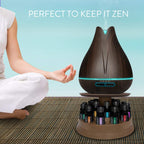 Pure Daily Care Aromatherapy Essential Oil Diffuser Gift Set with 20 Oils and Rotating Stand 400ml Ultrasonic Diffuser with 20 Essential Plant Oils - 4 Timers and 7 Ambient Light Settings