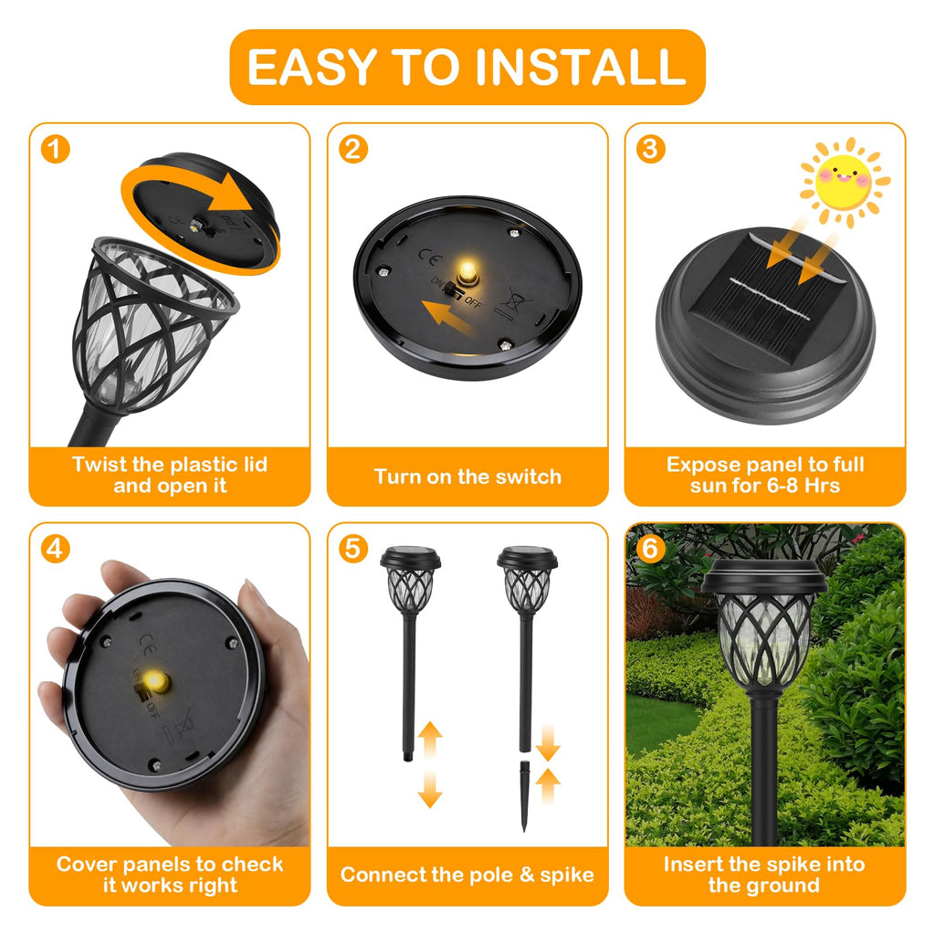 ruhotili Solar Outdoor Lights, Outdoor Waterproof IP65, Bright Powered by Solar Garden Lights for Patio, Yard, Driveway Decoration (12 Pack
