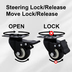 Htudcue 2 Inch Industrial Heavy Duty Caster Wheels Set of 20, Double Locking PU Casters, Non-Marking Polyurethane Wheels for Workshops & Commercial Spaces, 800lbs Per 4 Wheels