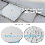 AR-PRO (2-Pack Swimming Pool Skimmer Cover - 9" Universal Round Pool Skimmer Lid Cover - Exact Replacement for 9 1/8" Skimmer Valve Lids and Spa Lids (White)