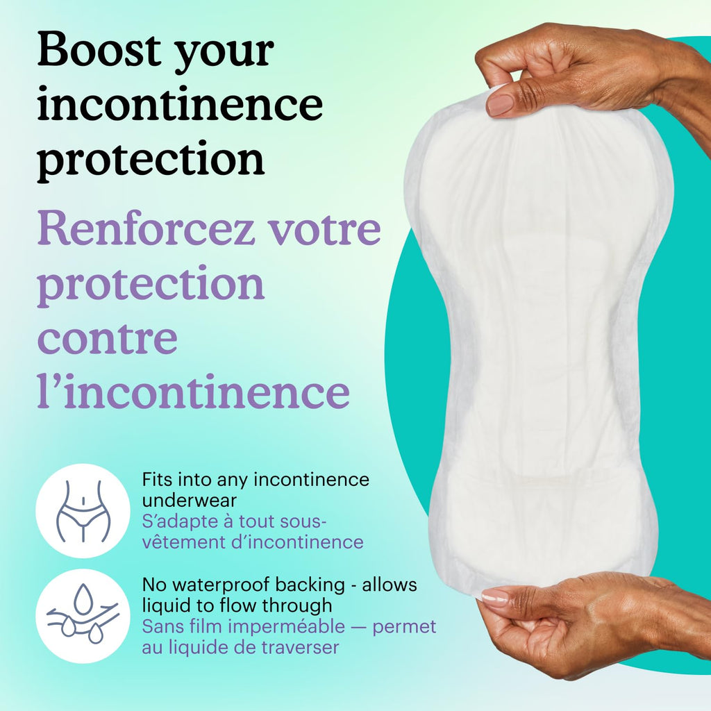 Because Overnight Incontinence Booster Pads for Men and Women, Adds 4 Cups Extra Absorbency to Adult Diapers, Super Soft, Adhesive Strip Backing, Unisex, 20 Count