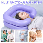 Cehim Inflatable Shampoo Basin - Portable Shampoo Bowl, Hair Washing Basin for Bedridden, Disabled,Injured, Hair Wash Tub for Dreadlocks and at Home Sink Washing (Light purple)