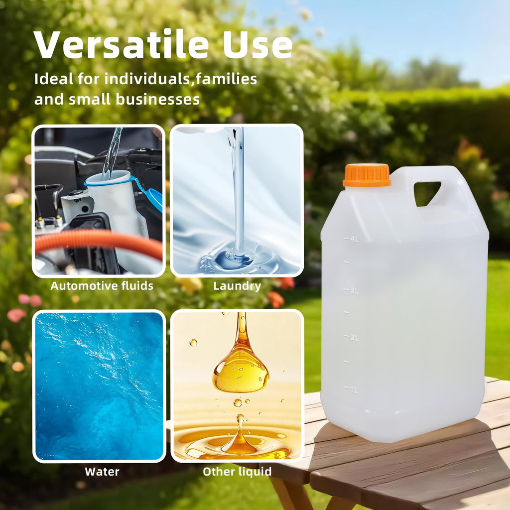 2 Pcs 0.8 Gallon Jugs with Caps Empty Plastic Gallon Containers with Lids Container Automotive Square F-Style Plastic Jug Bottle for Liquids Water Laundry Soaps Detergents Home and Commercial Use