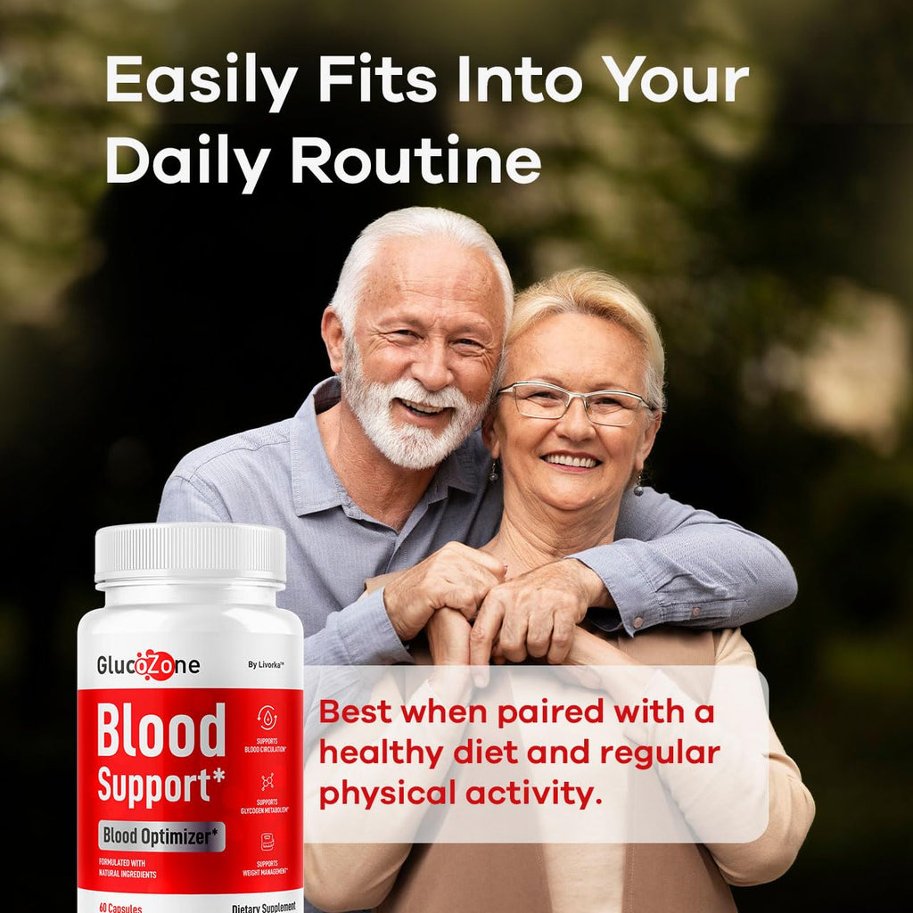 GlucoZone Blood Support - GlucoZone Capsules Support Optimizer Supplement All Natural Advanced Formula, Pills Premium Vitamins for Health & Wellness, 60 Capsules for 1 Month