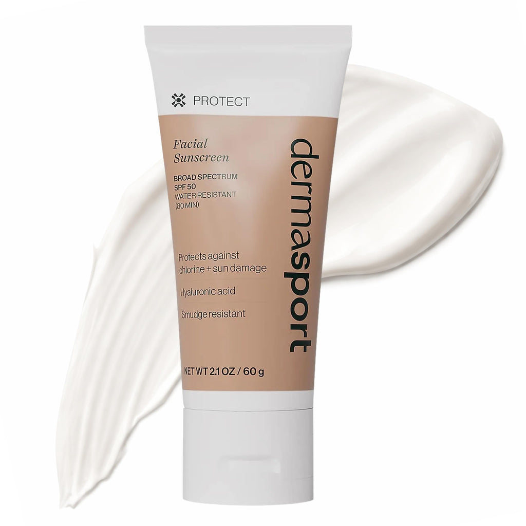 Dermasport SPF 50 Sunscreen for Face Lotion for Athletes, Zinc Oxide Hydrating, Non-Greasy, Broad Spectrum Sun Protection, Oil-Free, Reef-Safe, Face Sunscreen Resistant to every Sport