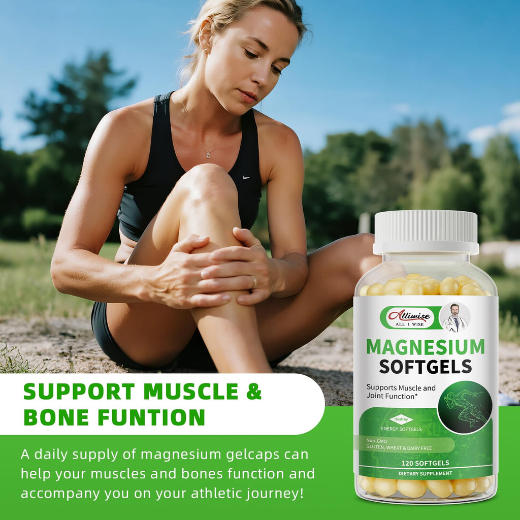 Magnesium Glycinate Supplement 500mg, High Absorption Dietary Supplement Softgels for Sleep, Muscle, Heart Support, Gluten Free, Non GMO, 180 Capsules, 90 Day Supply