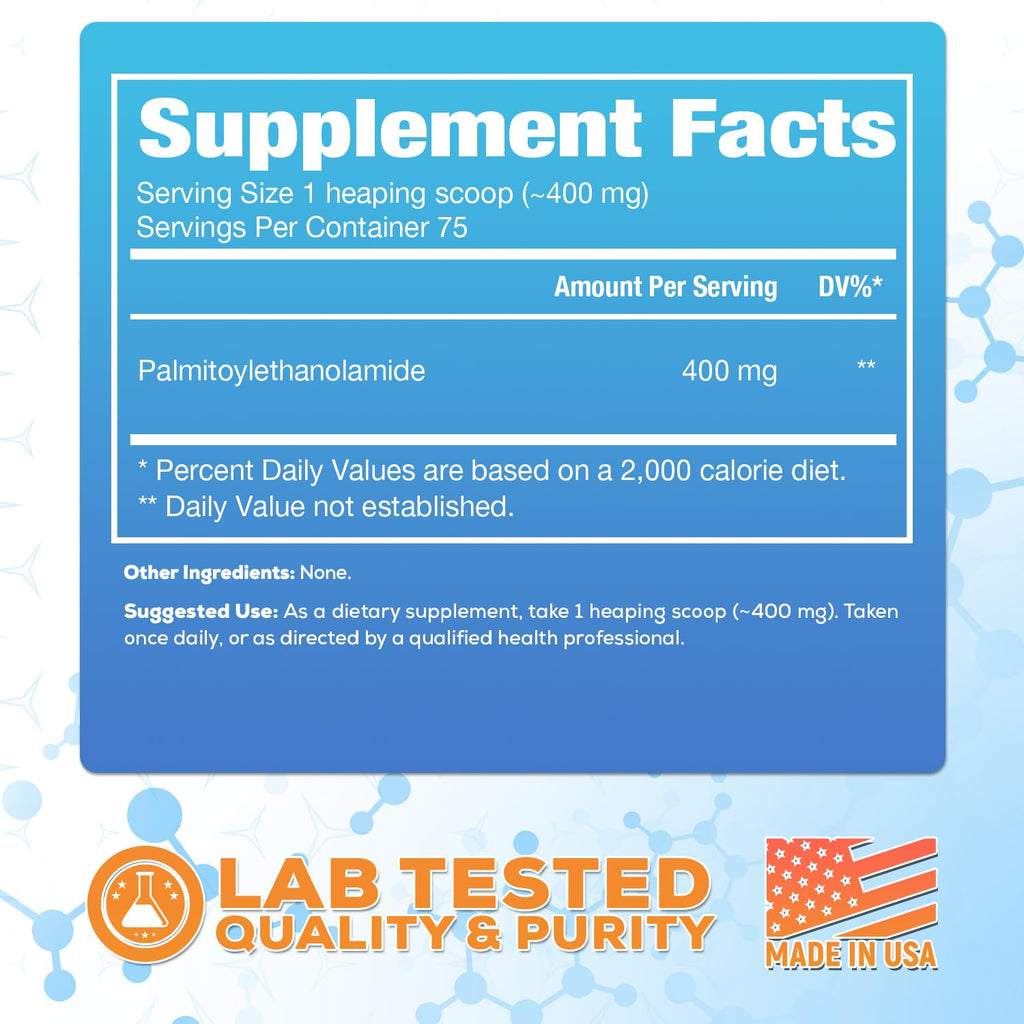 HARVEST NATURALS Palmitoylethanolamide Powder | Pea 400mg Scoop | 30 Gram (1.05 Ounces) | Supports Overall Wellness & Comfort